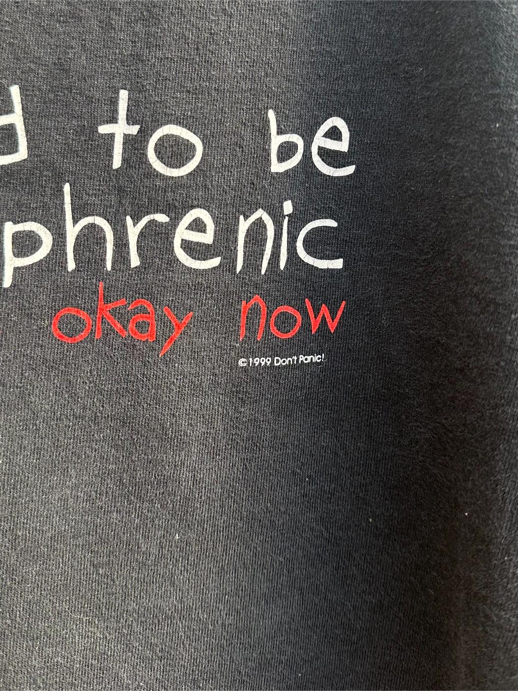 (L/XL) Reme Vintage "I Used To Be Schizofrenic But Now We Are Okay"