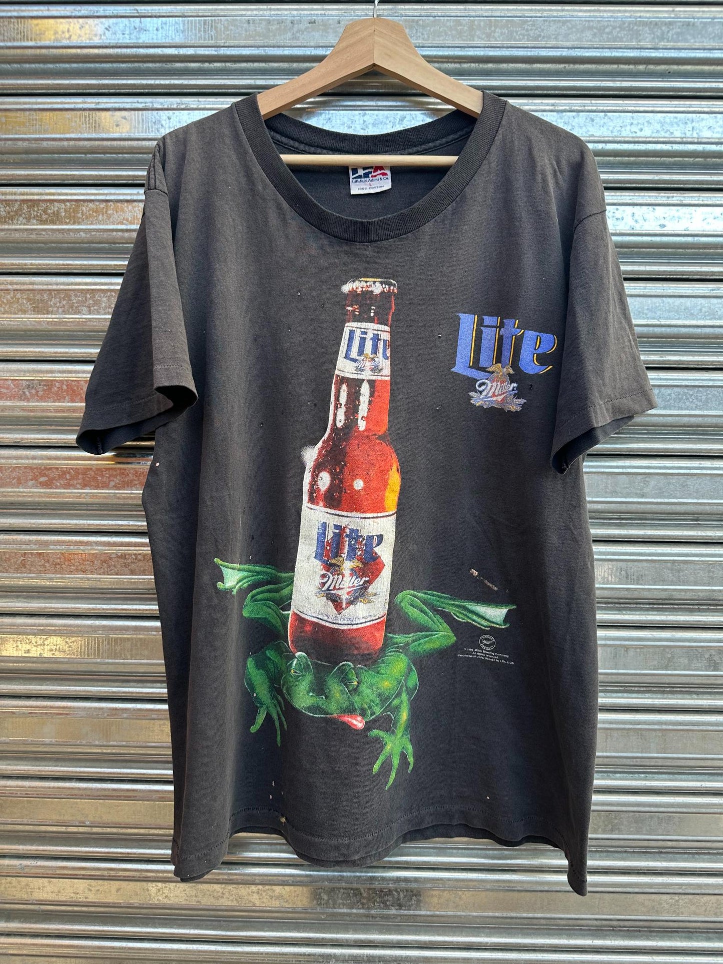 (XL) Reme Vintage Littlefield Adams & Co x Beer "Lite Miller" 1996