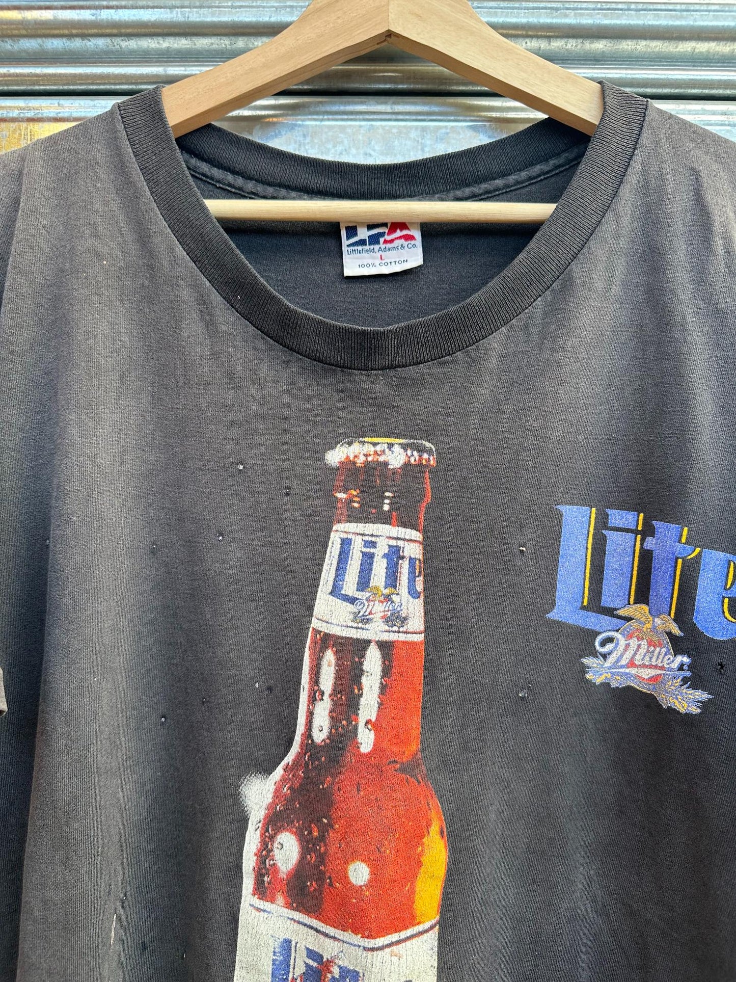 (XL) Reme Vintage Littlefield Adams & Co x Beer "Lite Miller" 1996