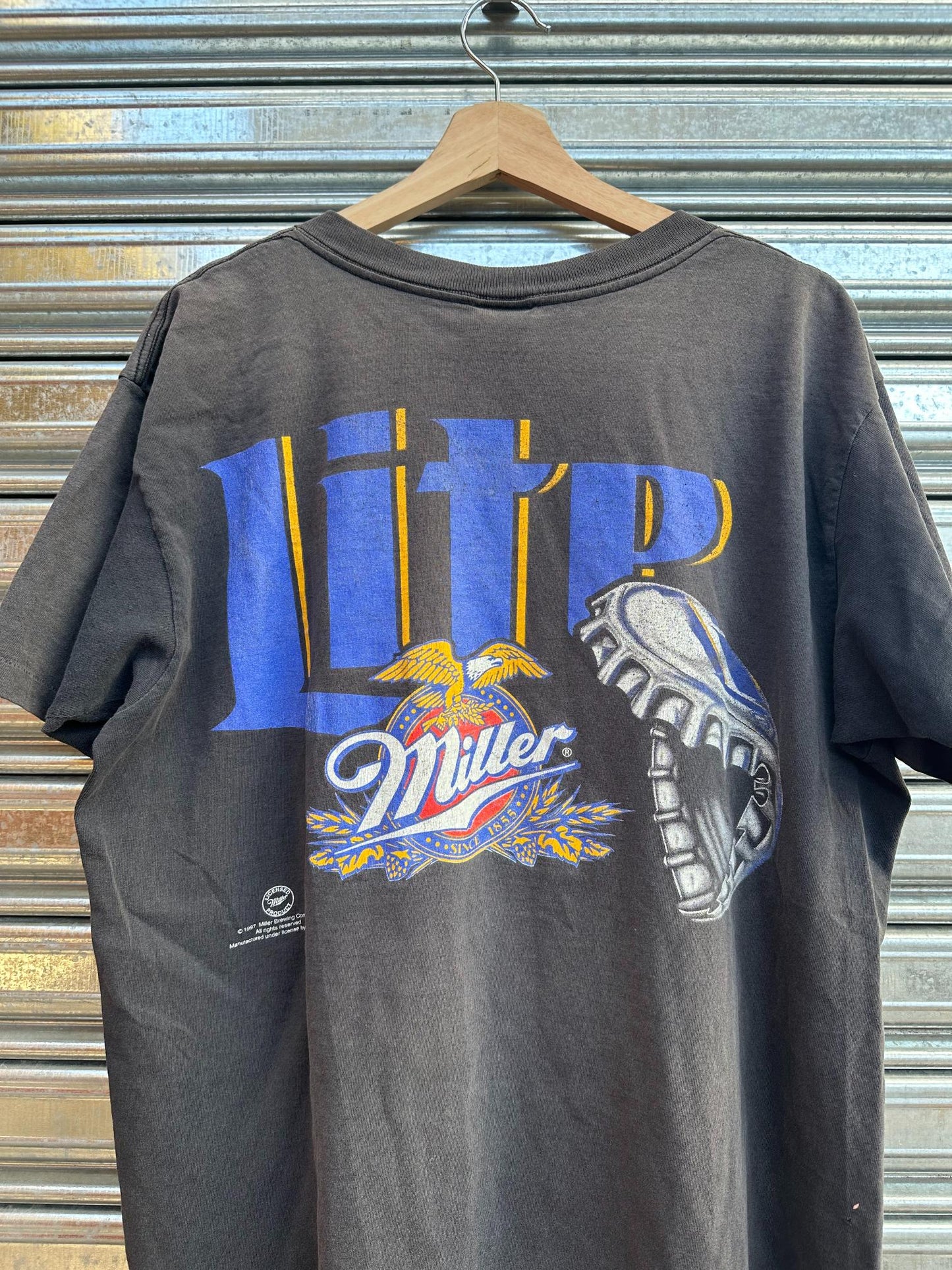 (XL) Reme Vintage Littlefield Adams & Co x Beer "Lite Miller" 1996