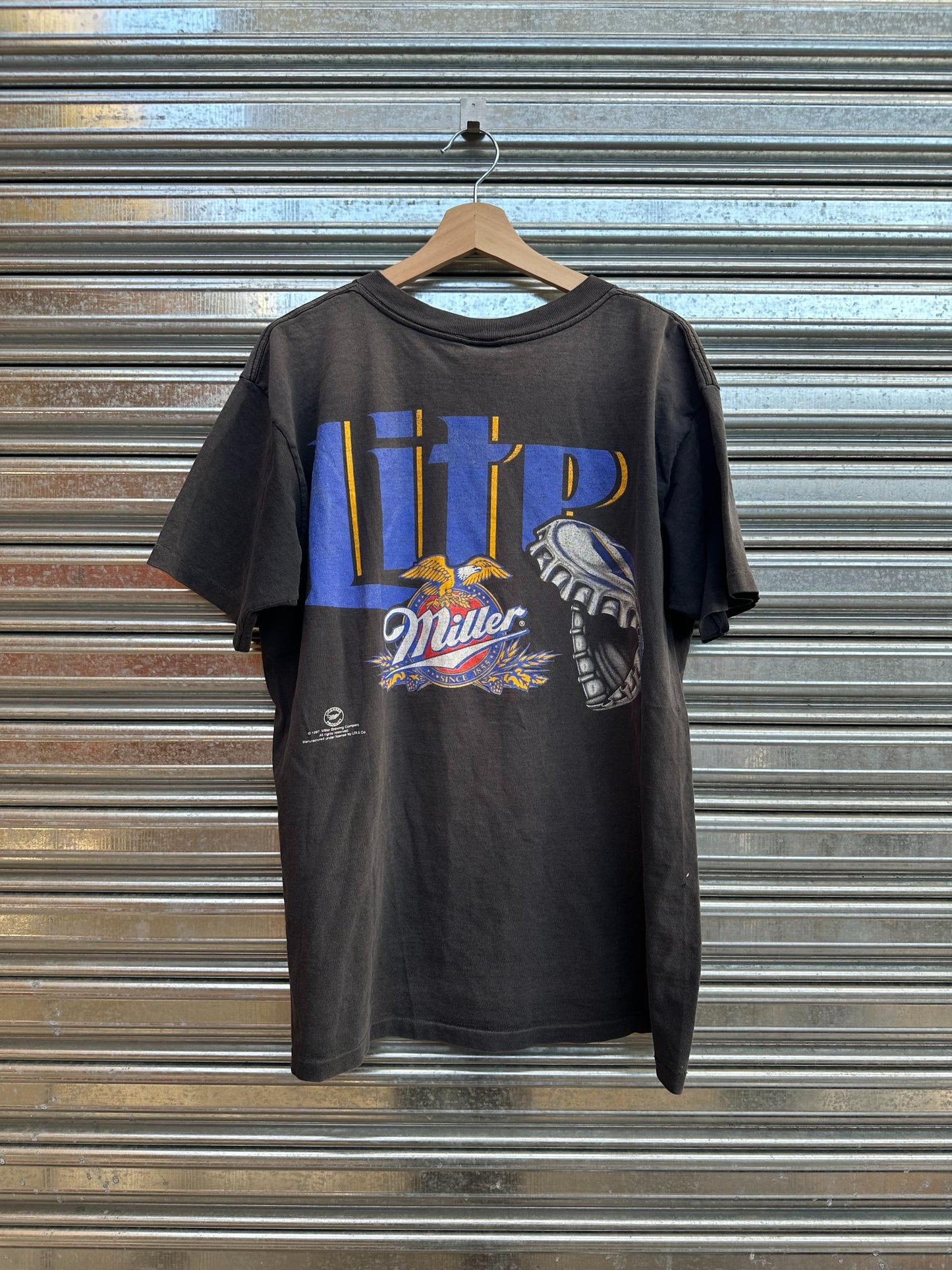 (XL) Reme Vintage Littlefield Adams & Co x Beer "Lite Miller" 1996