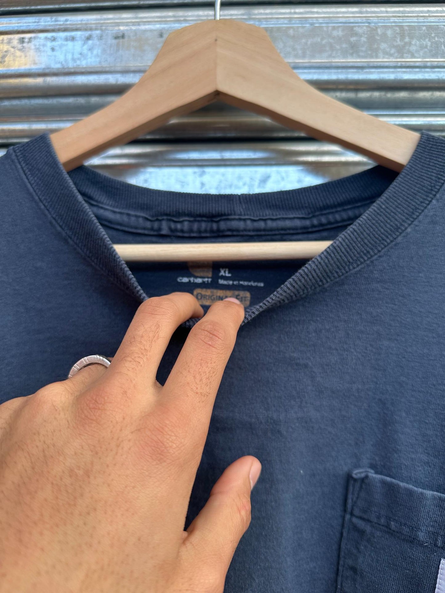 (XL) Reme Vintage Carhartt Pocket Longsleeve "Faded Blue"