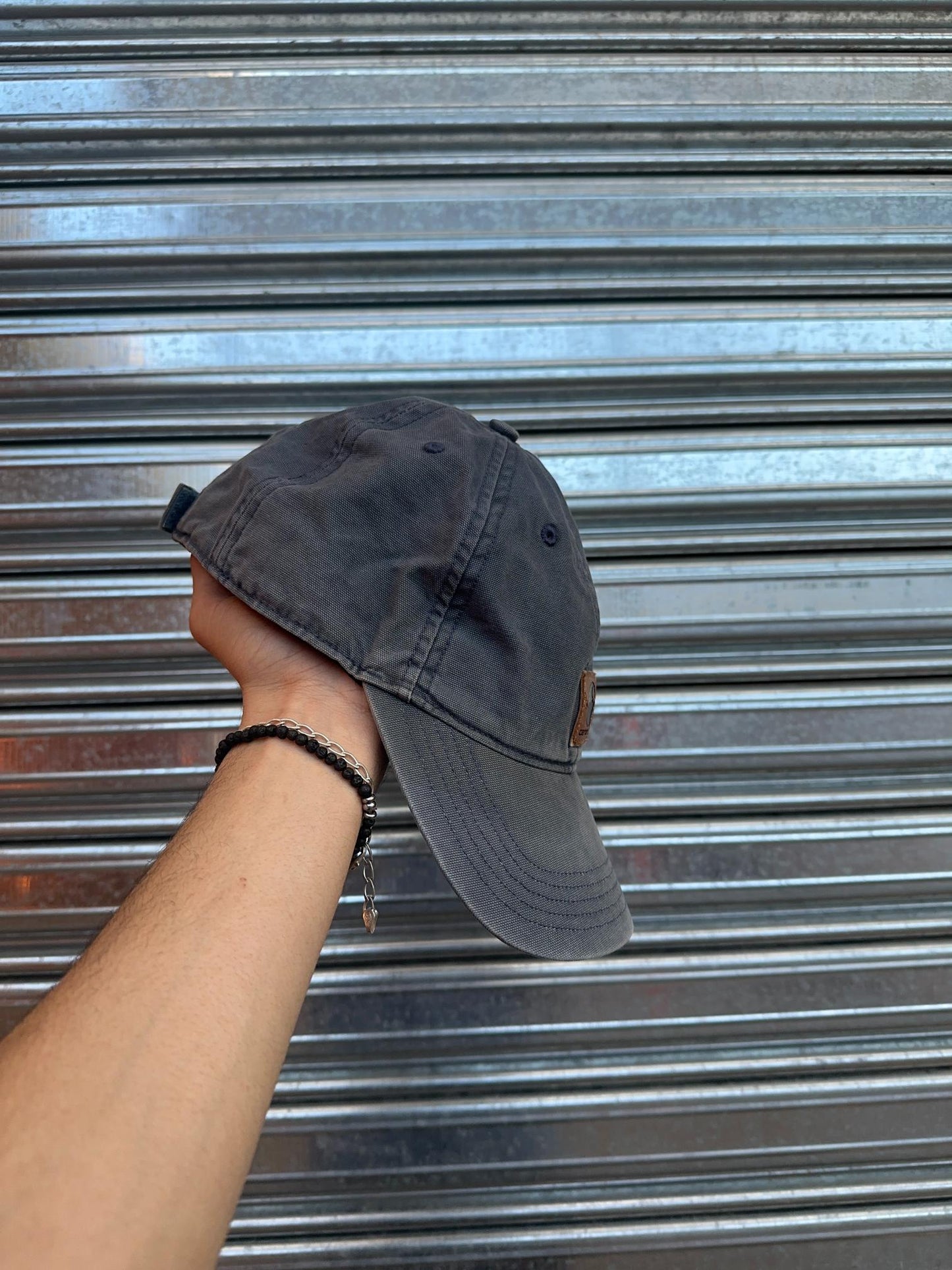(U) Gorro Y2K Carhartt "Smoked Gray / Leather Tag "
