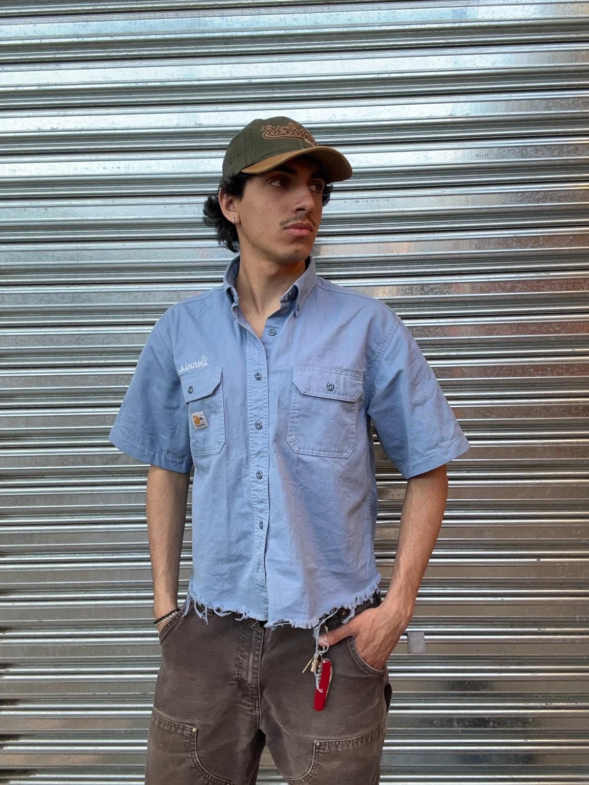 (U) Gorro Carhartt Mossy Green x Brown "Carhartt Italics Est 1889"