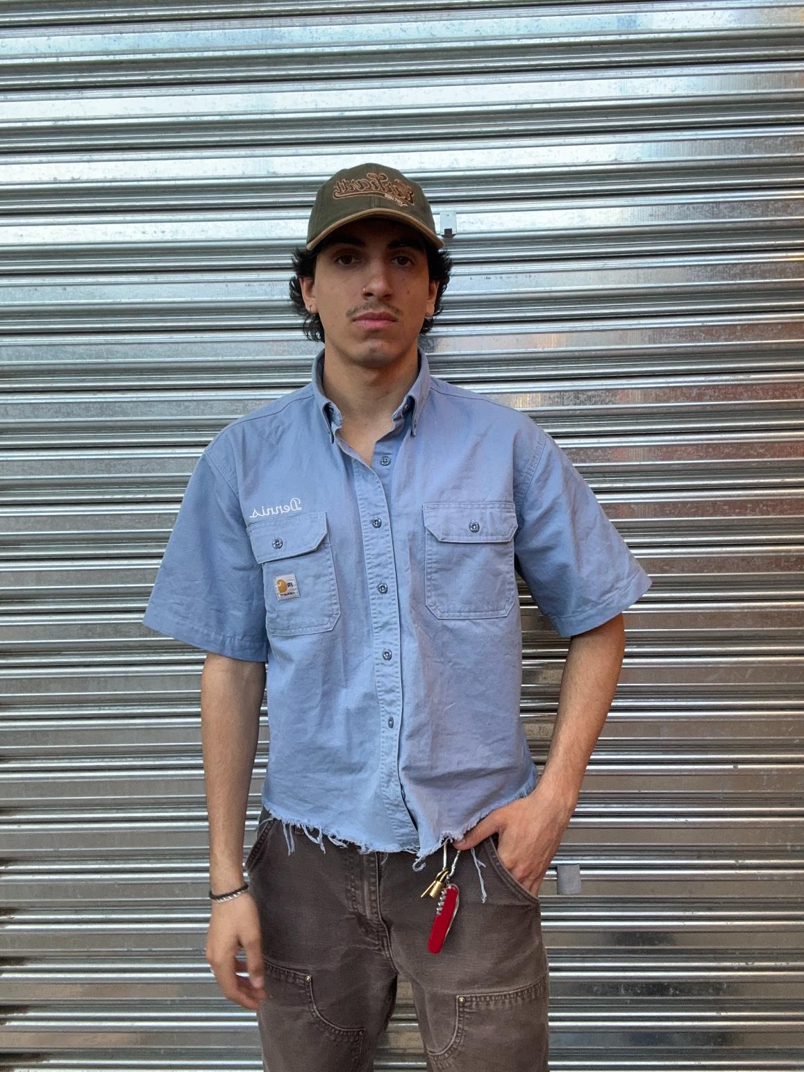 (U) Gorro Carhartt Mossy Green x Brown "Carhartt Italics Est 1889"
