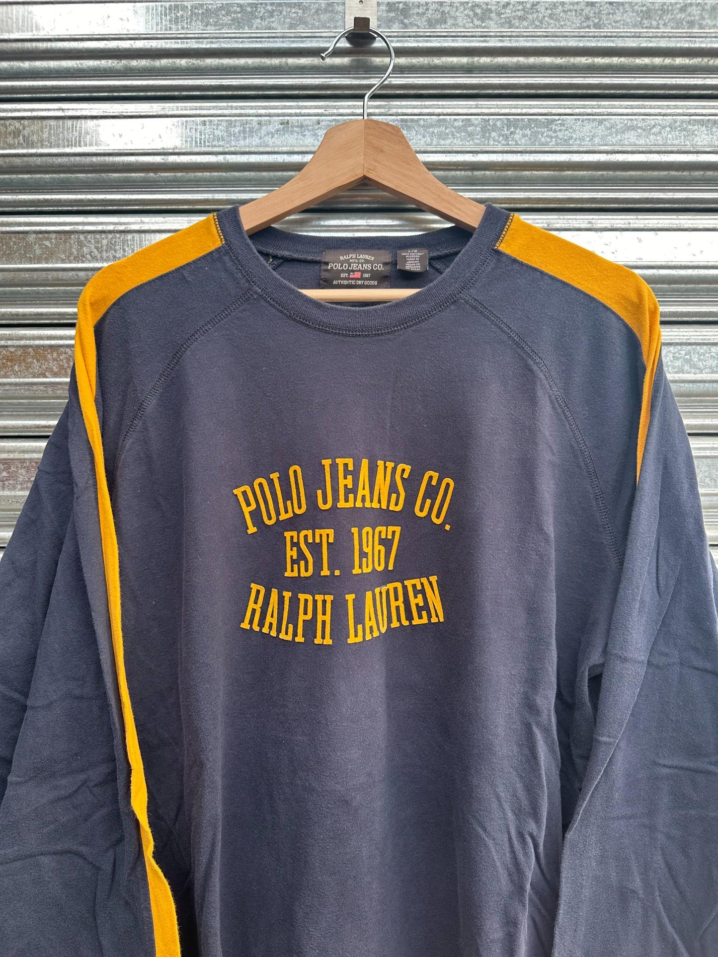 (L/XL) Reme Manga Larga Polo Jeans Co "Yellow & Blue"