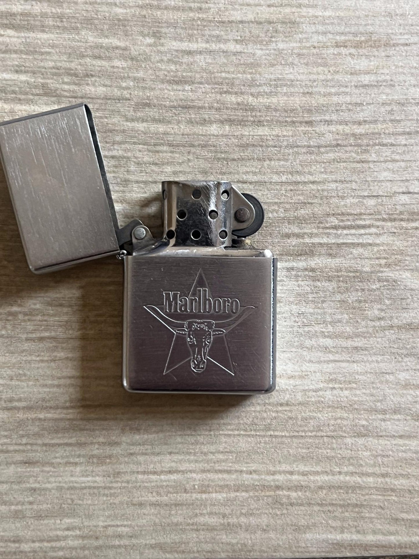 Vintage Lighter Marlboro X Zippo Bull Logo