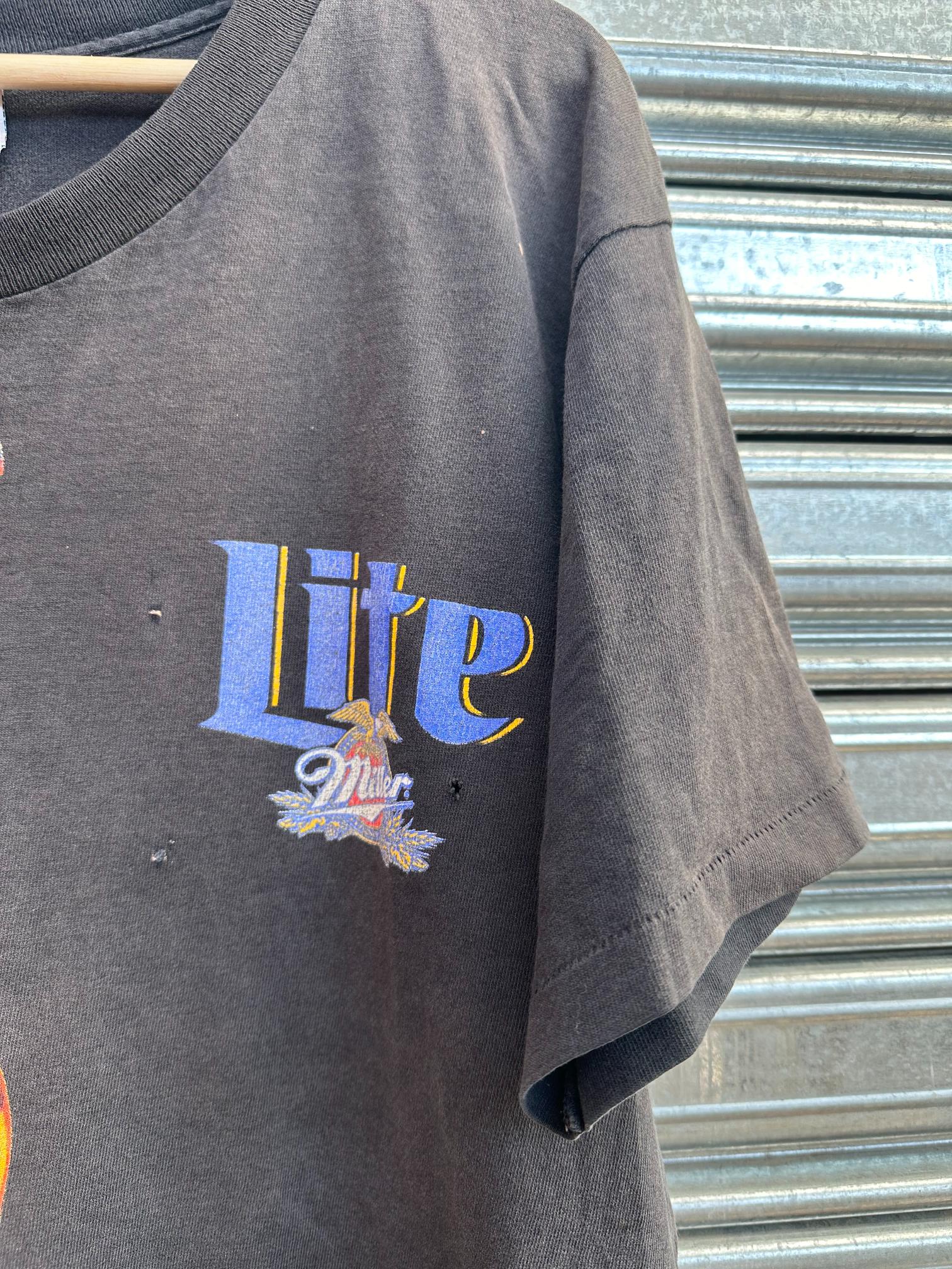 (XL) Reme Vintage Littlefield Adams & Co x  Beer  "Lite Miller" 1996