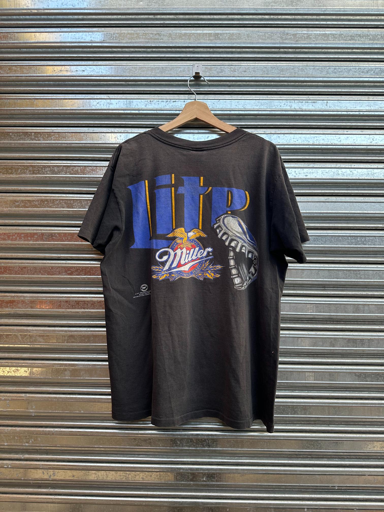 (XL) Reme Vintage Littlefield Adams & Co x  Beer  "Lite Miller" 1996