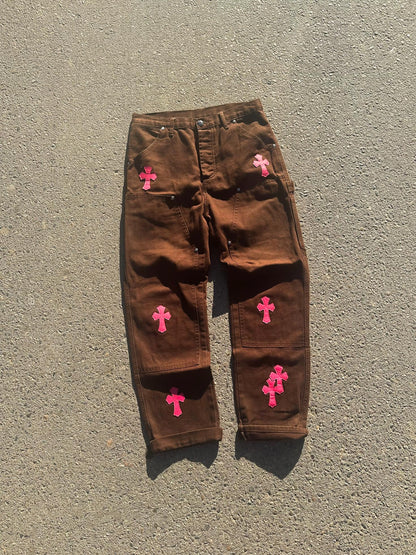 (32) Carpintero Chrome Hearts Double Knee "Brown x Pink"