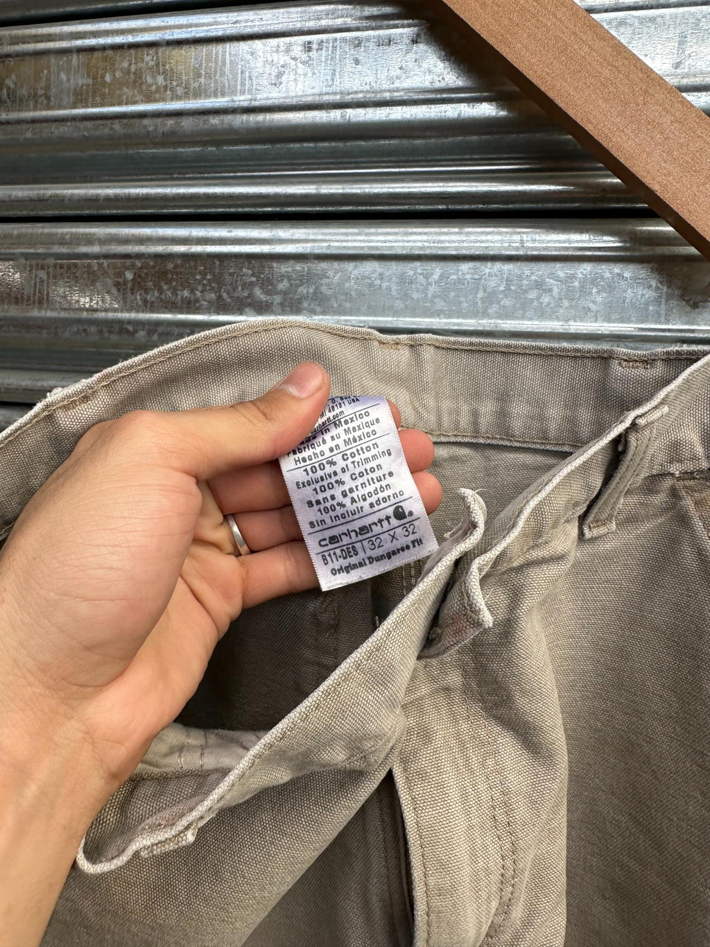 (32) Carpintero Carhartt Beige/Gris "32x32"
