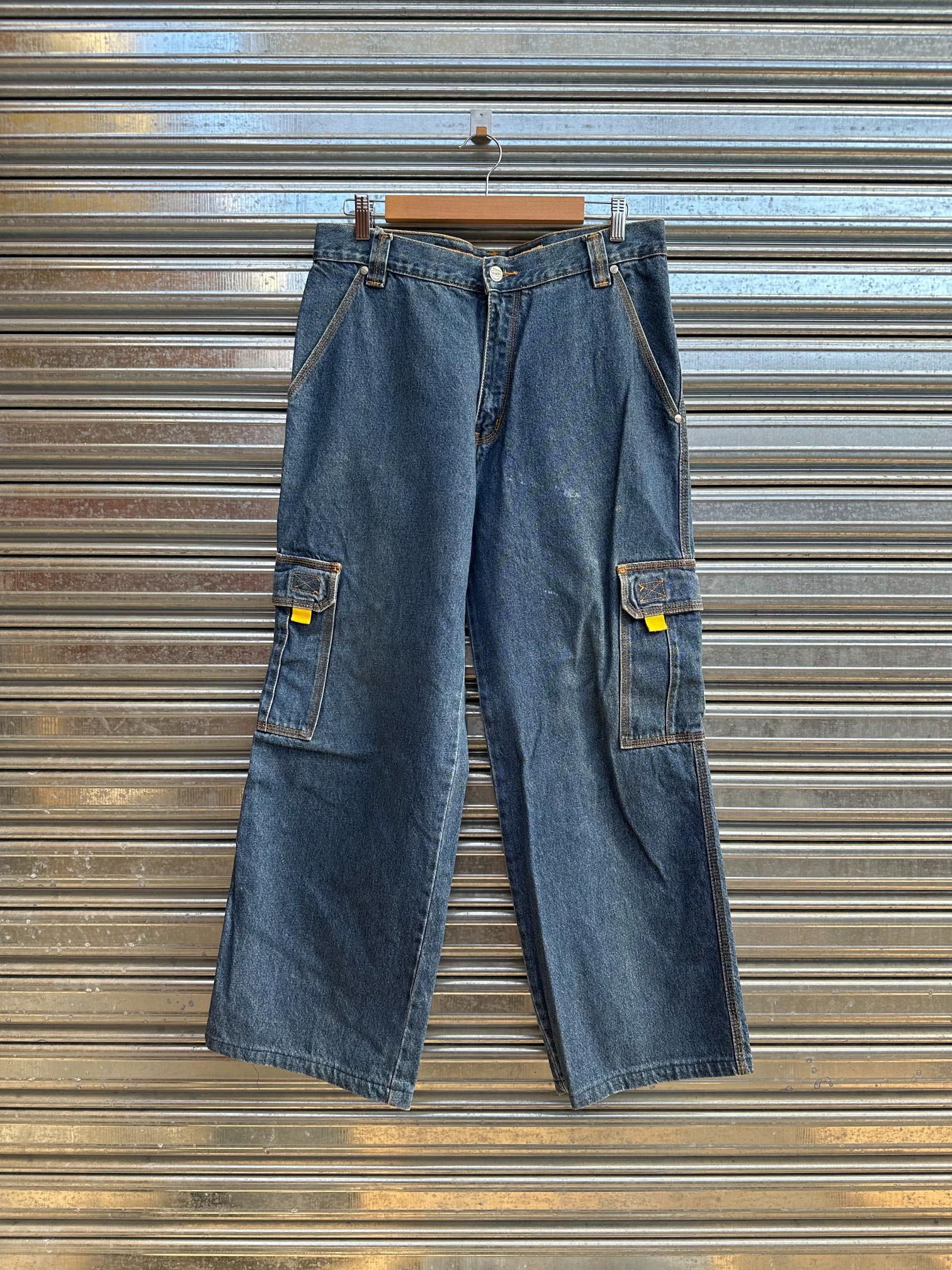 (32) Jean Y2K Aku Aku x Surf Baggy Cargo "Denim Blue x Yellow / Subway Surfers"