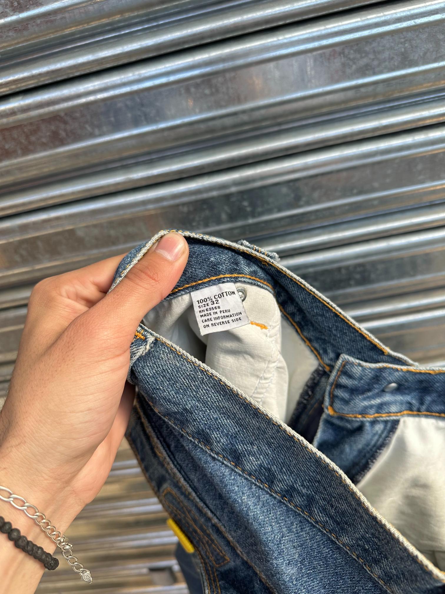 (32) Jean Y2K Aku Aku x Surf Baggy Cargo "Denim Blue x Yellow / Subway Surfers"