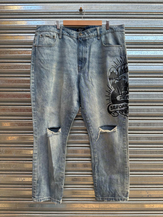 (42) Jean Y2K Ed Hardy "Sky Blue / Big Hit"