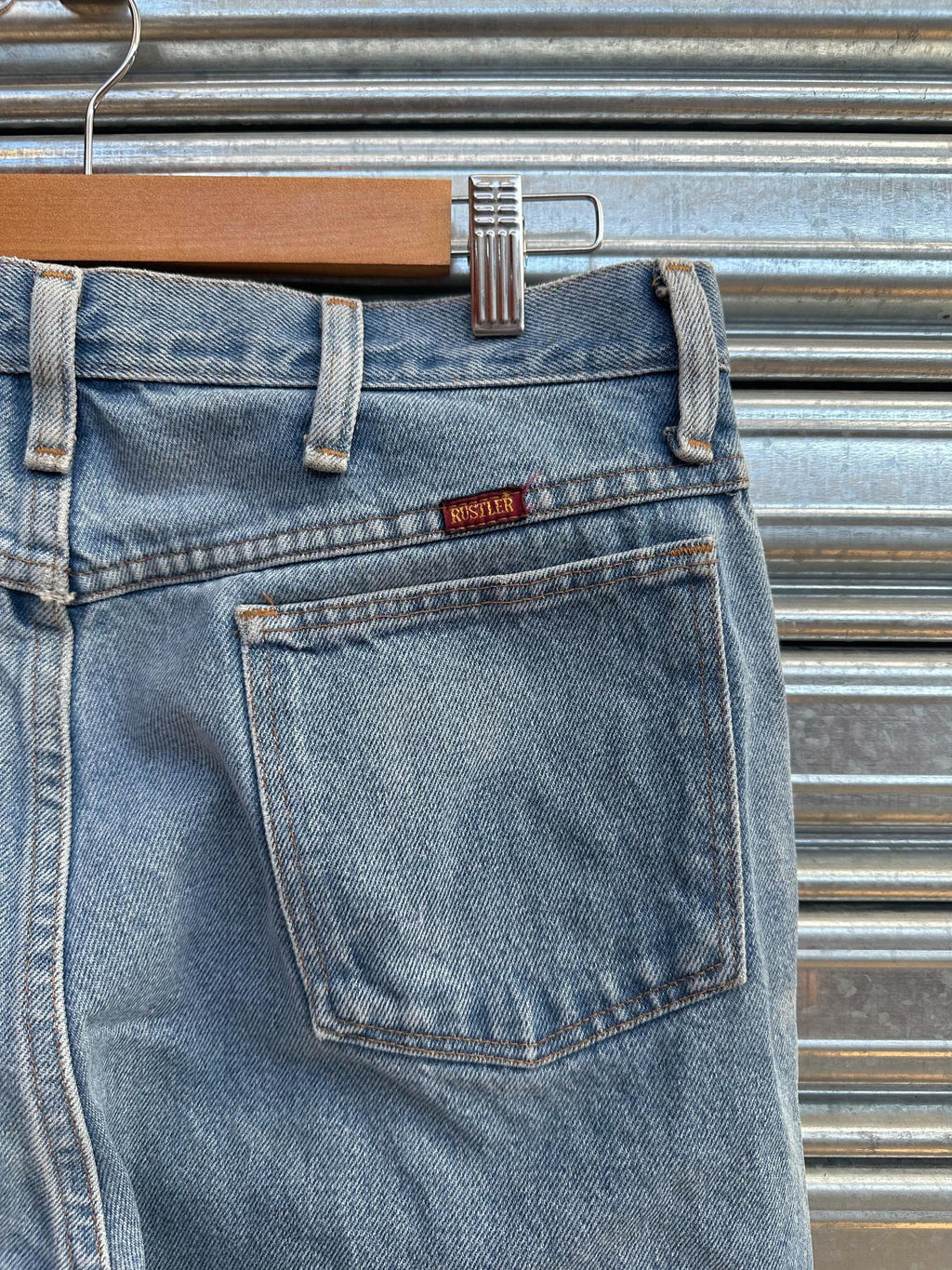 (34) Jean Vintage Rustler Straight/Loose "Sky Blue"
