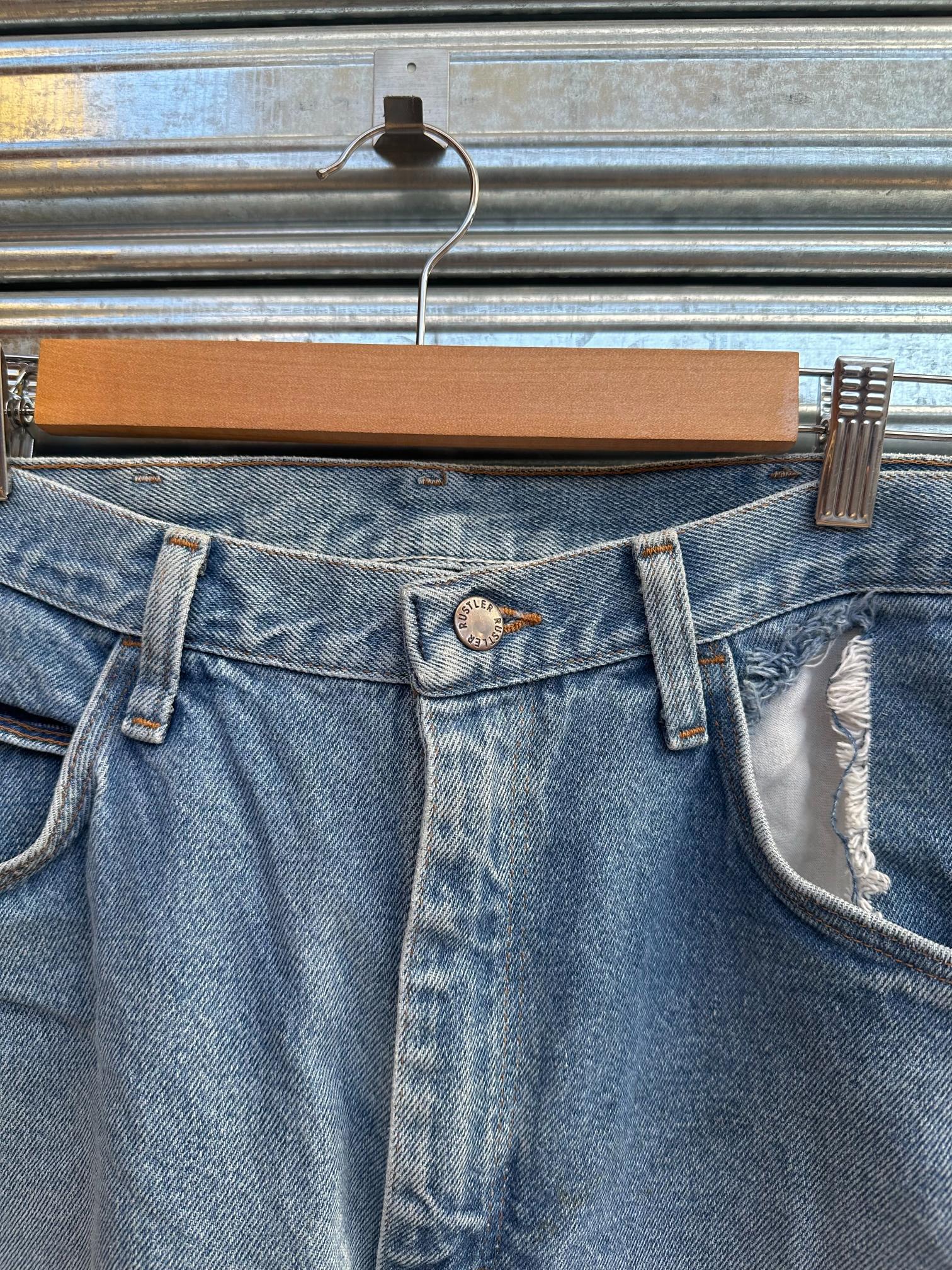 (34) Jean Vintage Rustler Straight/Loose "Sky Blue"
