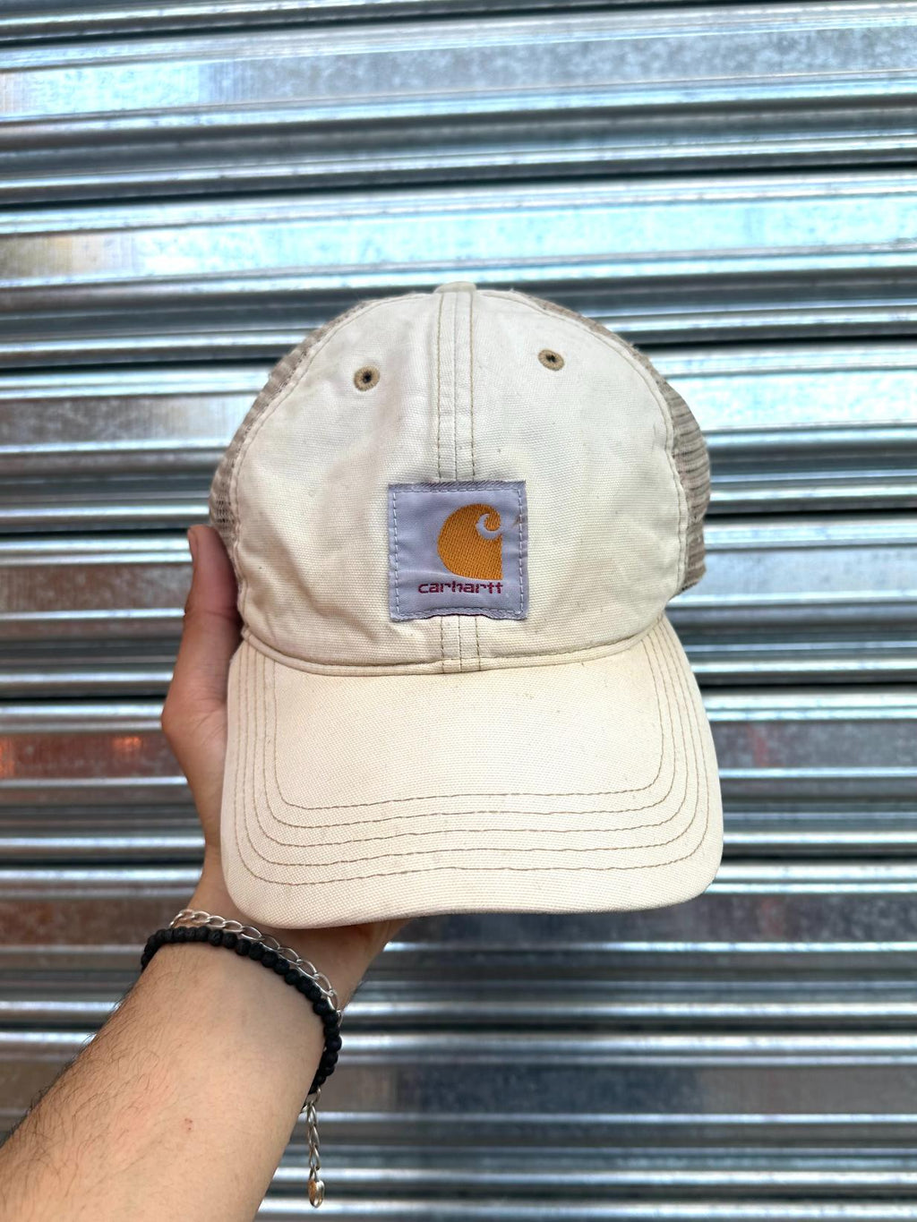 (U) Gorro Trucker Y2K Carhartt "Faded Cream"