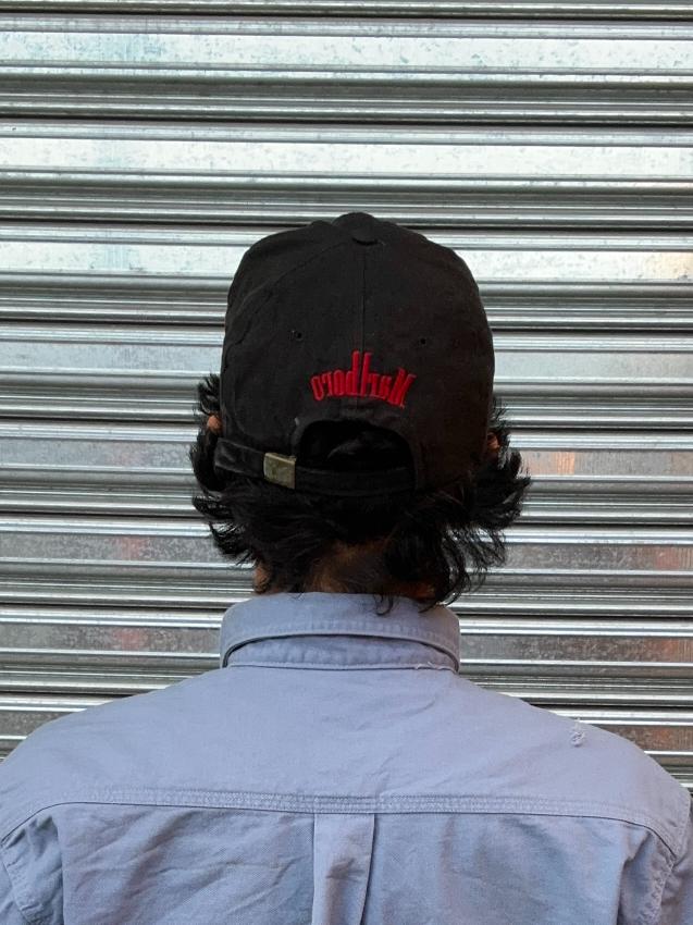 (U) Gorro Vintage Marlboro Embroidered Black "Big M / Marlboro / Marlboro Man"