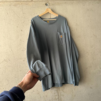 (XL) Reme Carhartt Pocket Manga Larga "Sky Blue"