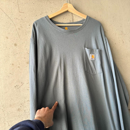 (XL) Reme Carhartt Pocket Manga Larga "Sky Blue"