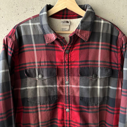 (M) Camisa Flannel Leñadora The North Face "Black & Red" Sherpa Lined