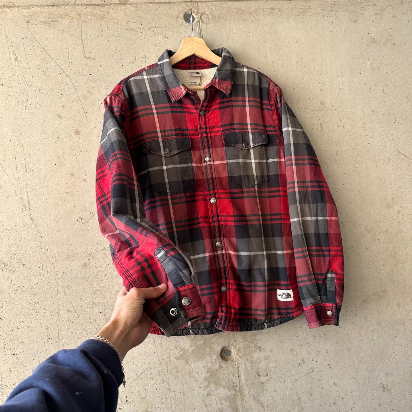 (M) Camisa Flannel Leñadora The North Face "Black & Red" Sherpa Lined