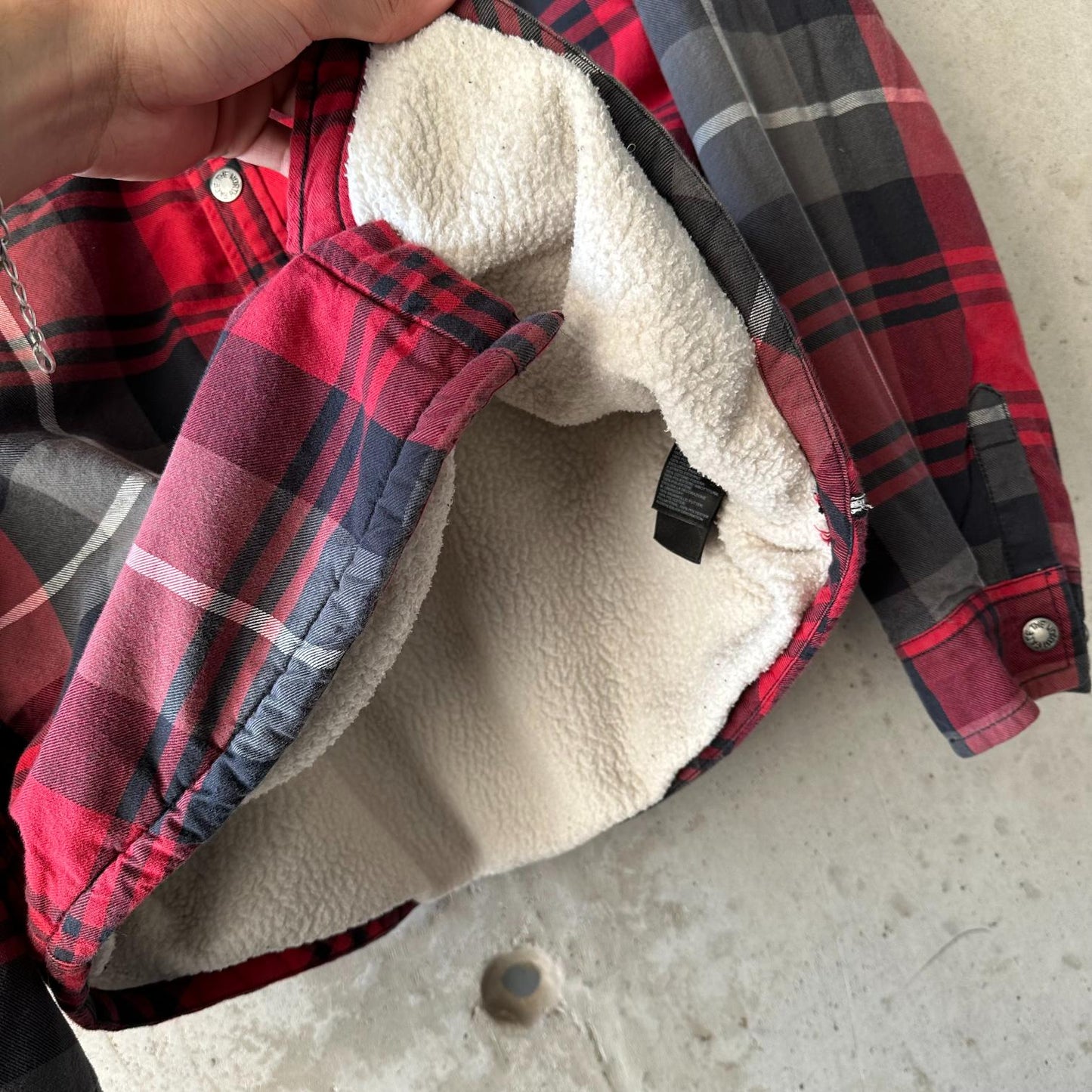 (M) Camisa Flannel Leñadora The North Face "Black & Red" Sherpa Lined