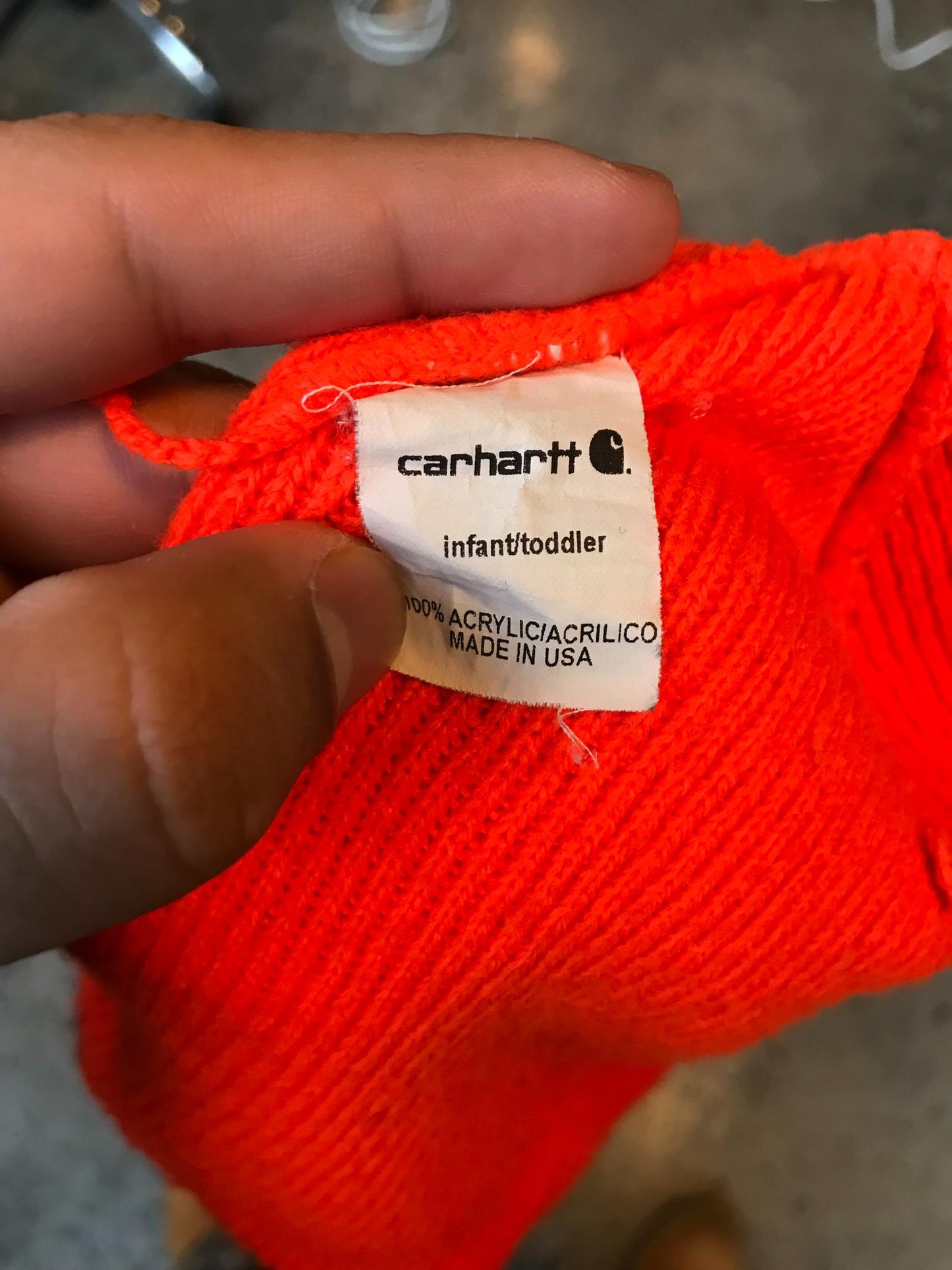 Gorro de Lana / Acrílico Carhartt Naranja Flúo "Rihanna"