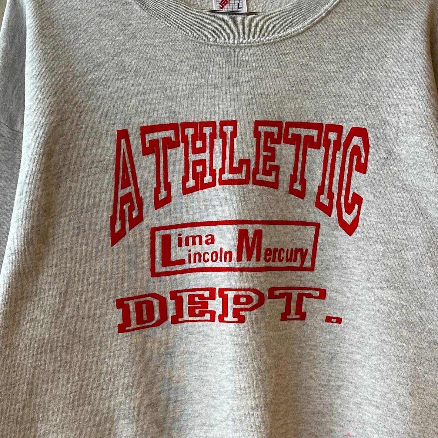 (L) Buzo Vintage 90s Jerzees "Lima Lindoln Mercury / Athletic Dept"