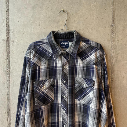 (L) Camisa de Franela Wrangler "Gray & Laveder