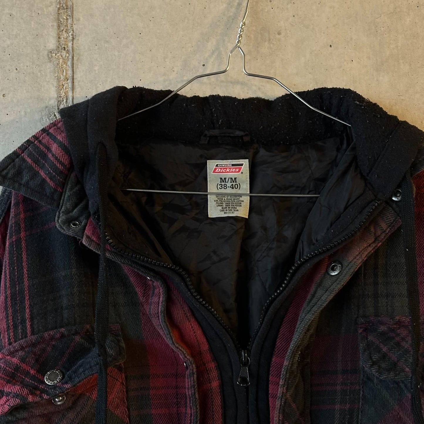 (M) Sobrecamisa de Franela dickies "Black & Red"