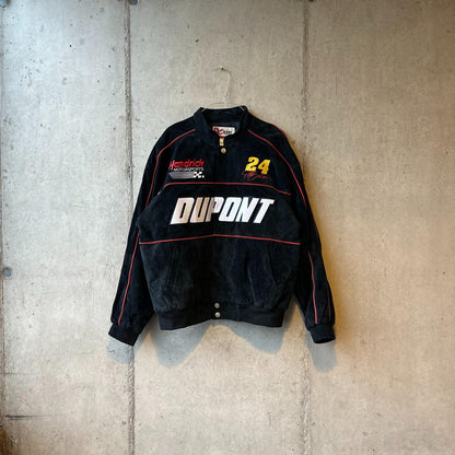 (L) Campera de Racing Nascar Chase Authentics de Cuero Agamuzado