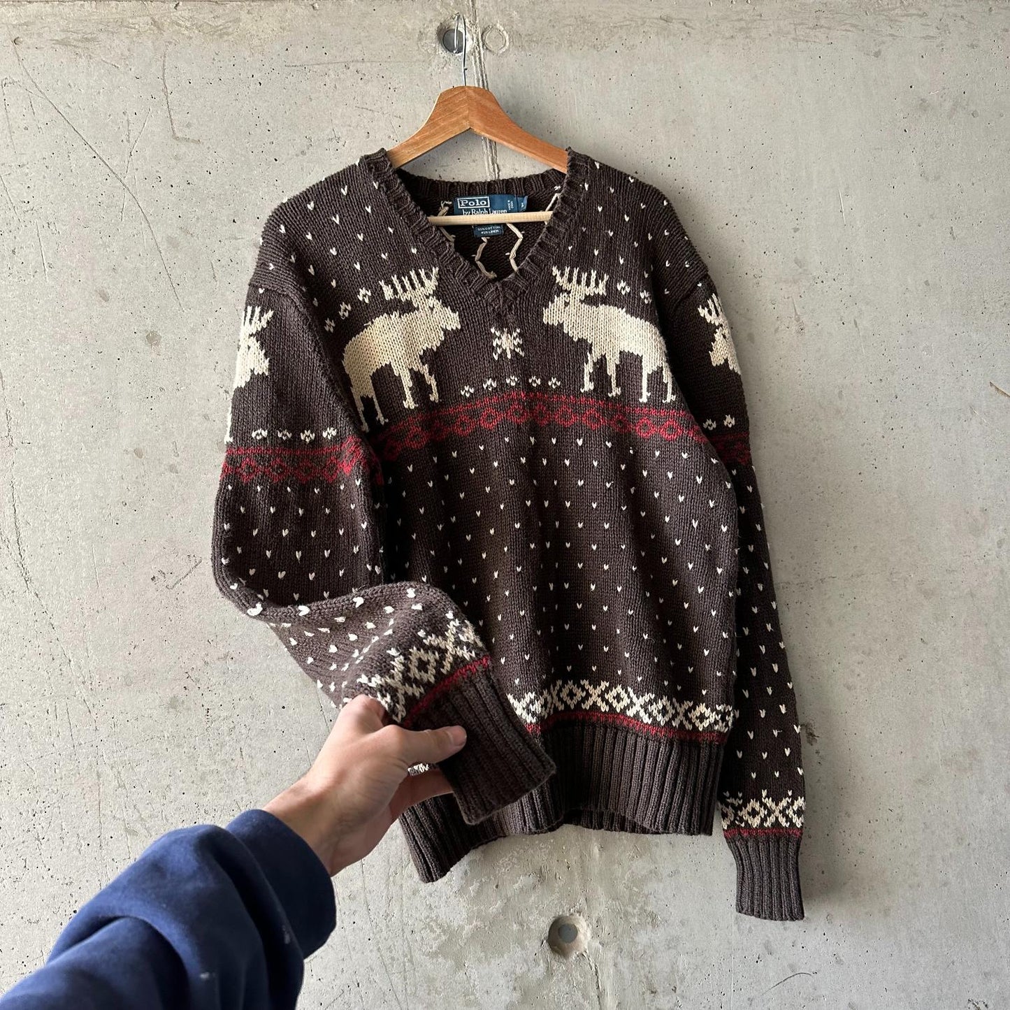 (L) Vintage Sweater Polo Ralph Lauren "Christmas Brown"