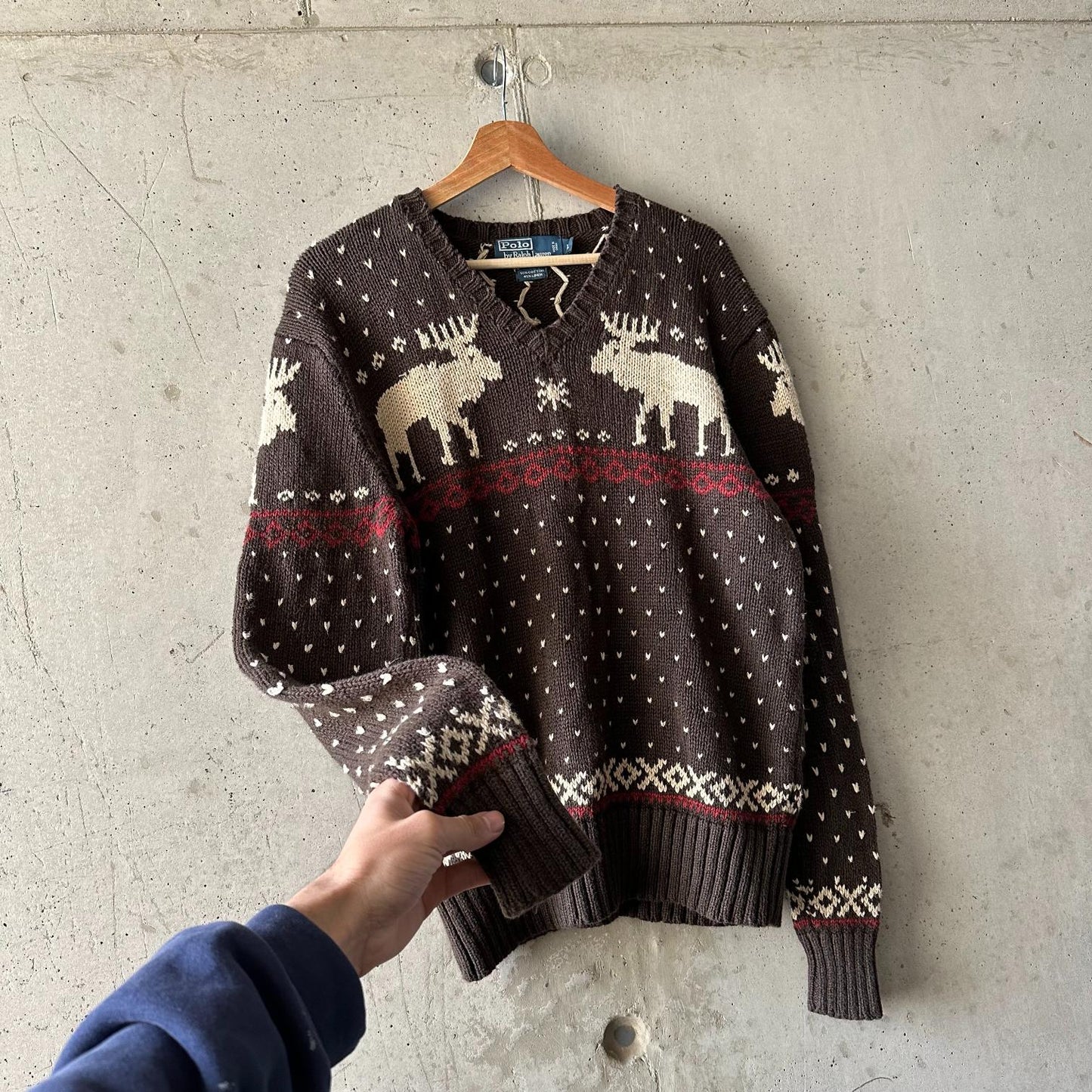 (L) Vintage Sweater Polo Ralph Lauren "Christmas Brown"