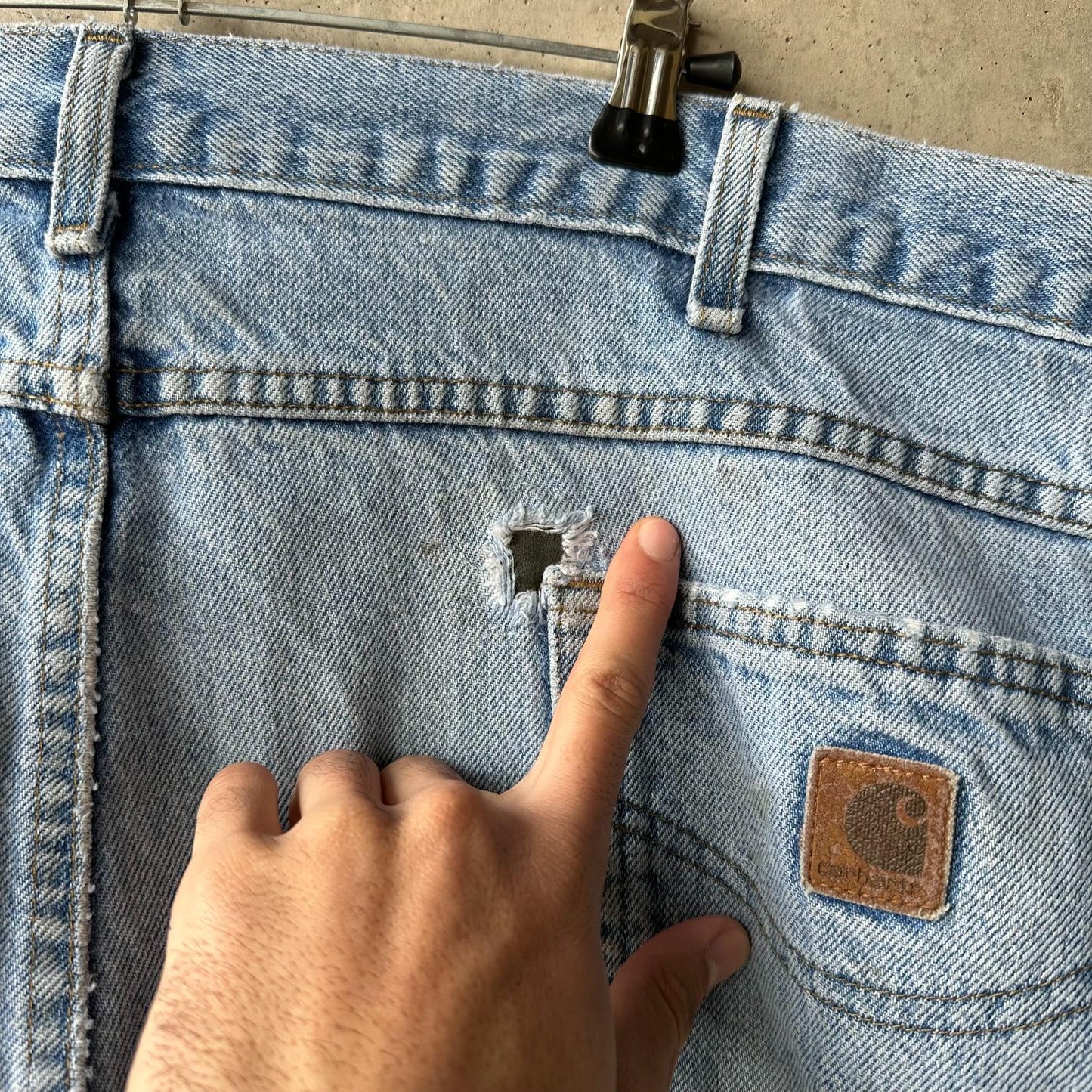 (44) Jean Carhartt Repaired "Sky Blue"