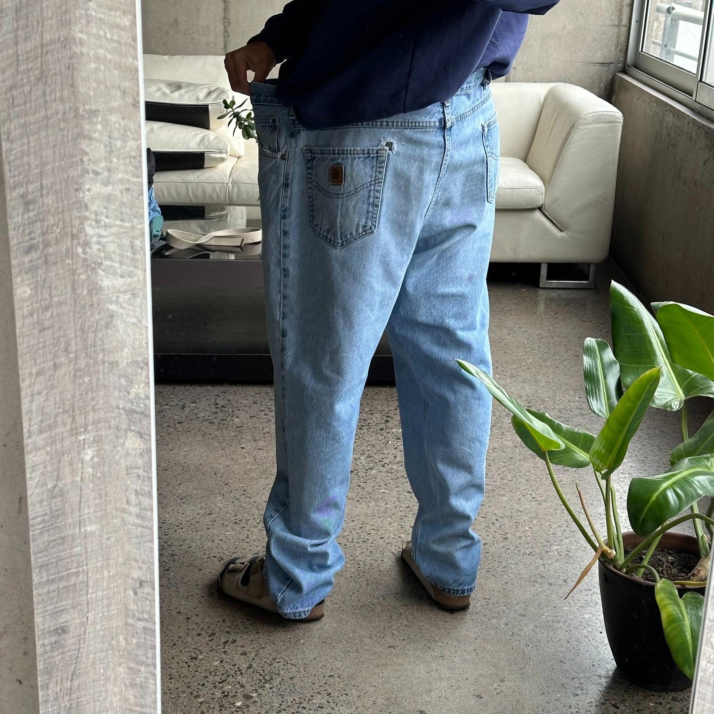 (44) Jean Carhartt Repaired "Sky Blue"