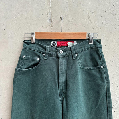 (28) Jean Vintage 90s Levis Silvertab Mom / Loose  "Mossy Green"