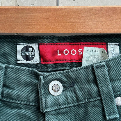 (28) Jean Vintage 90s Levis Silvertab Mom / Loose  "Mossy Green"