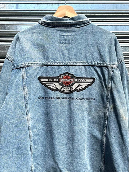 (L/XL) Sobrecamisa Denim "Harley Davidson 100 years of greatness"