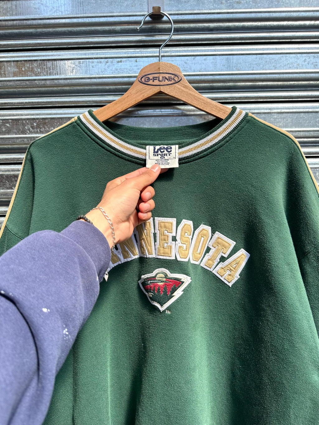 (XXL)Buzo Crewneck Lee Green "Minnesota "