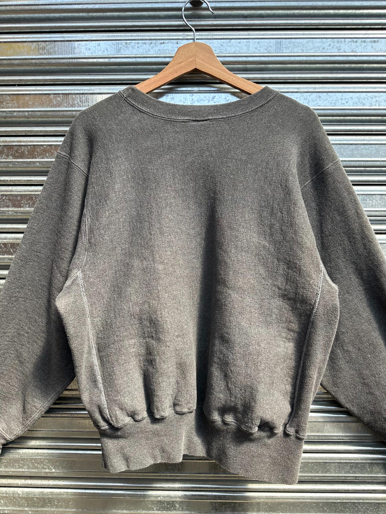 (L)Buzo Crewneck Champion Vintage Faded Black "big logo"