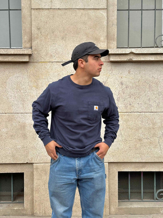 (L) Reme Carhartt Pocket Manga Larga "Blue"