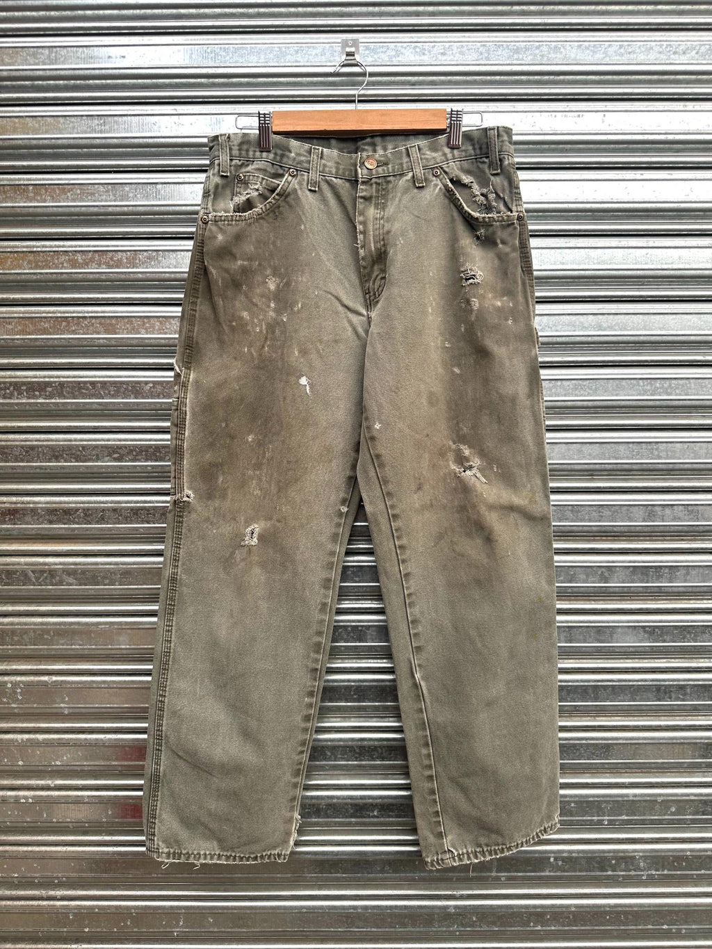 (32) Carpintero Dickies "Moss Green" Distressed