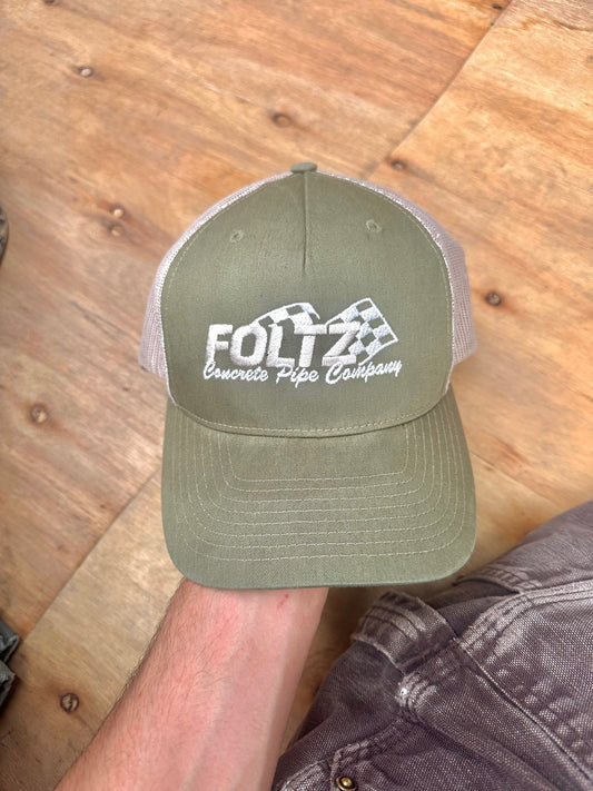 (U) Gorro Vintage Trucker Foltz "Racing Smooth Olive Green"