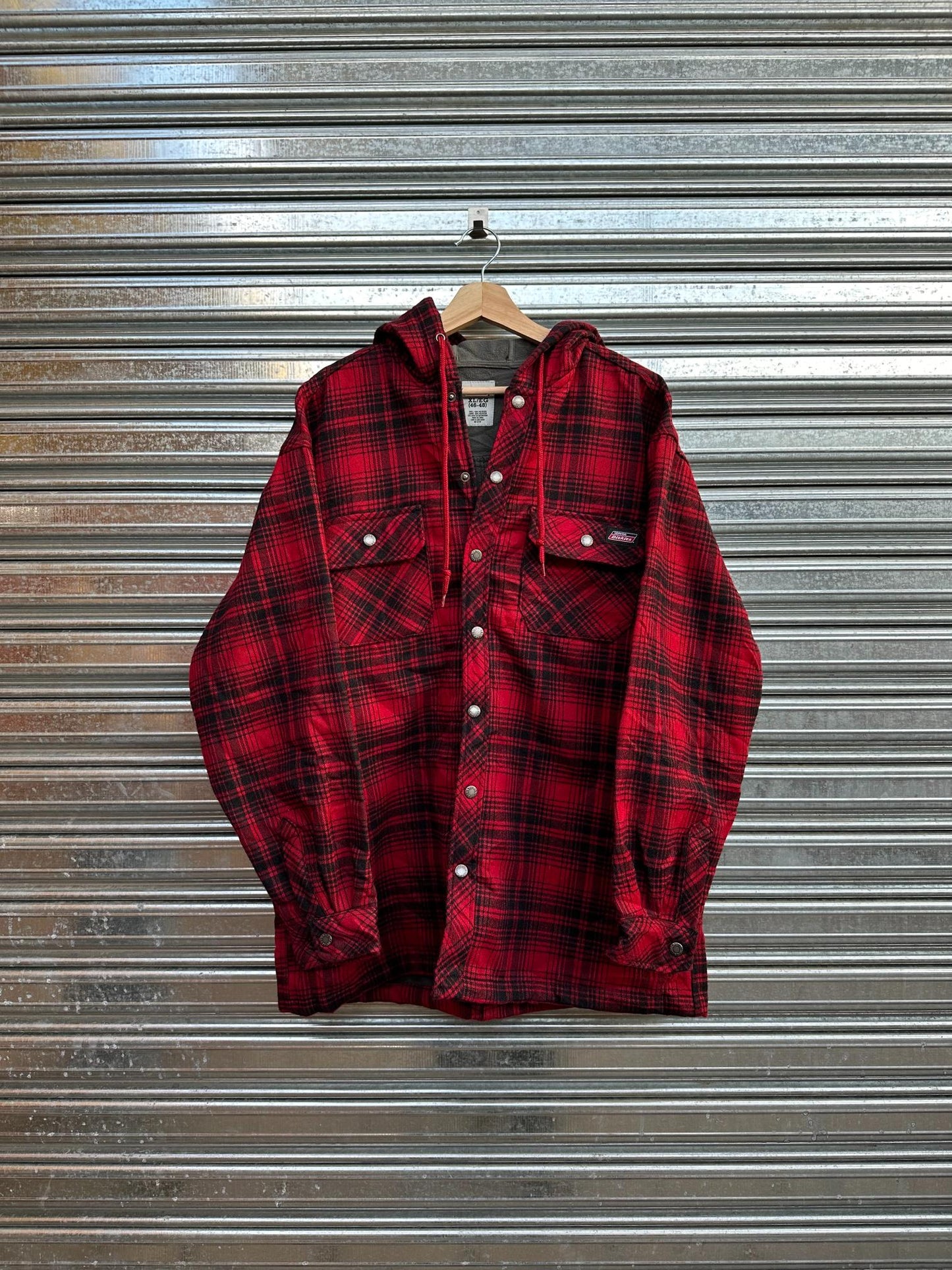 (XL) Sobrecamisa Dickies Con Capucha Wool "Black and Red"