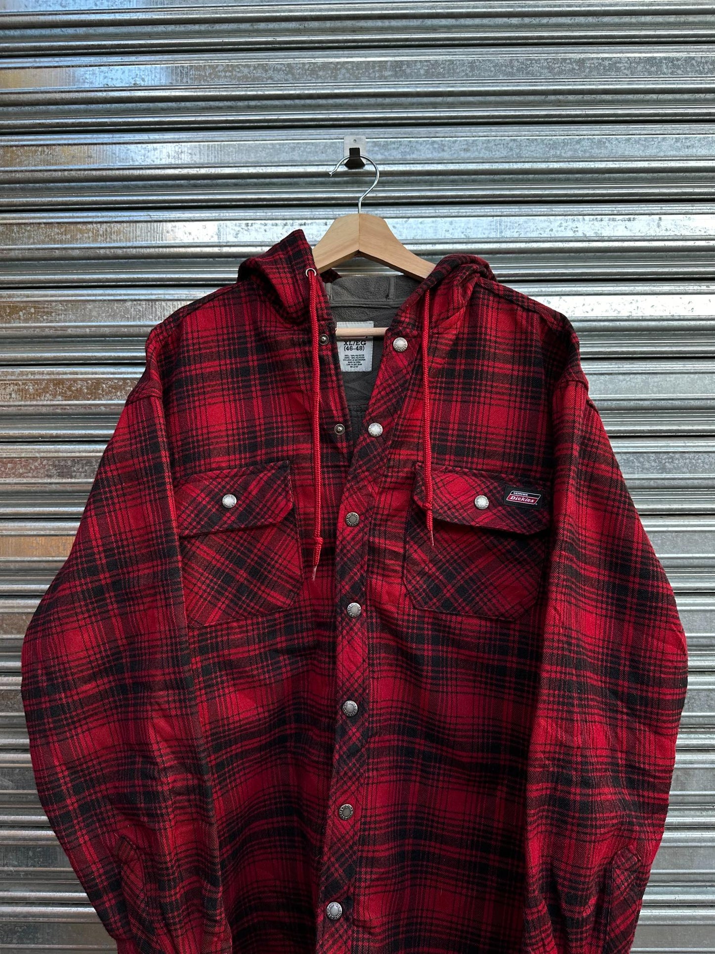 (XL) Sobrecamisa Dickies Con Capucha Wool "Black and Red"