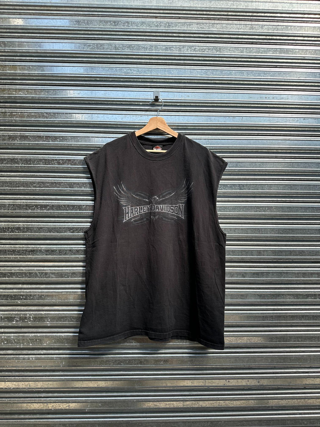 (XXL) Remera Musculosa Harley Davison " Aguila Gris y Azul / Palm bay, Florida