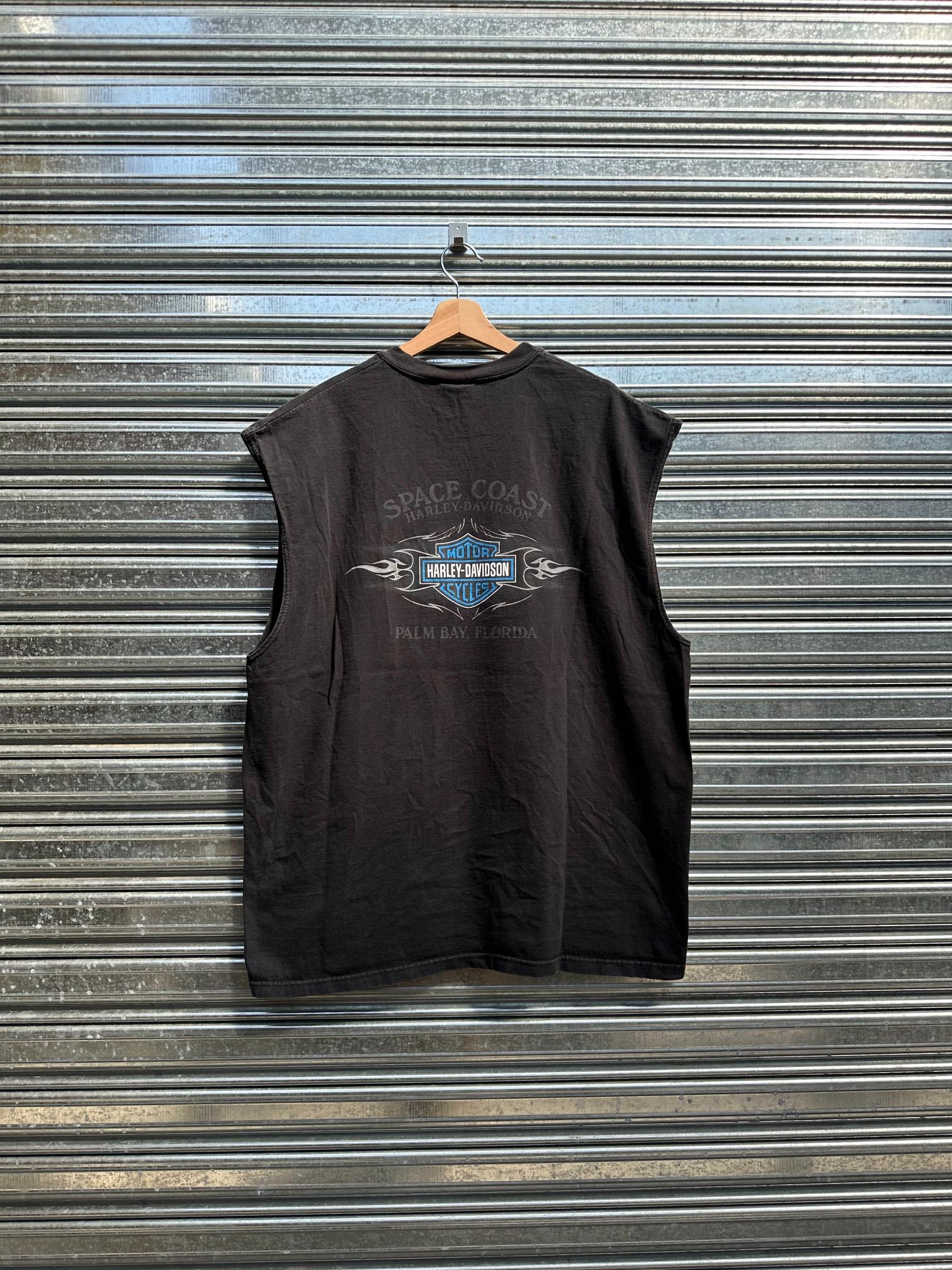 (XXL) Remera Musculosa Harley Davison " Aguila Gris y Azul / Palm bay, Florida