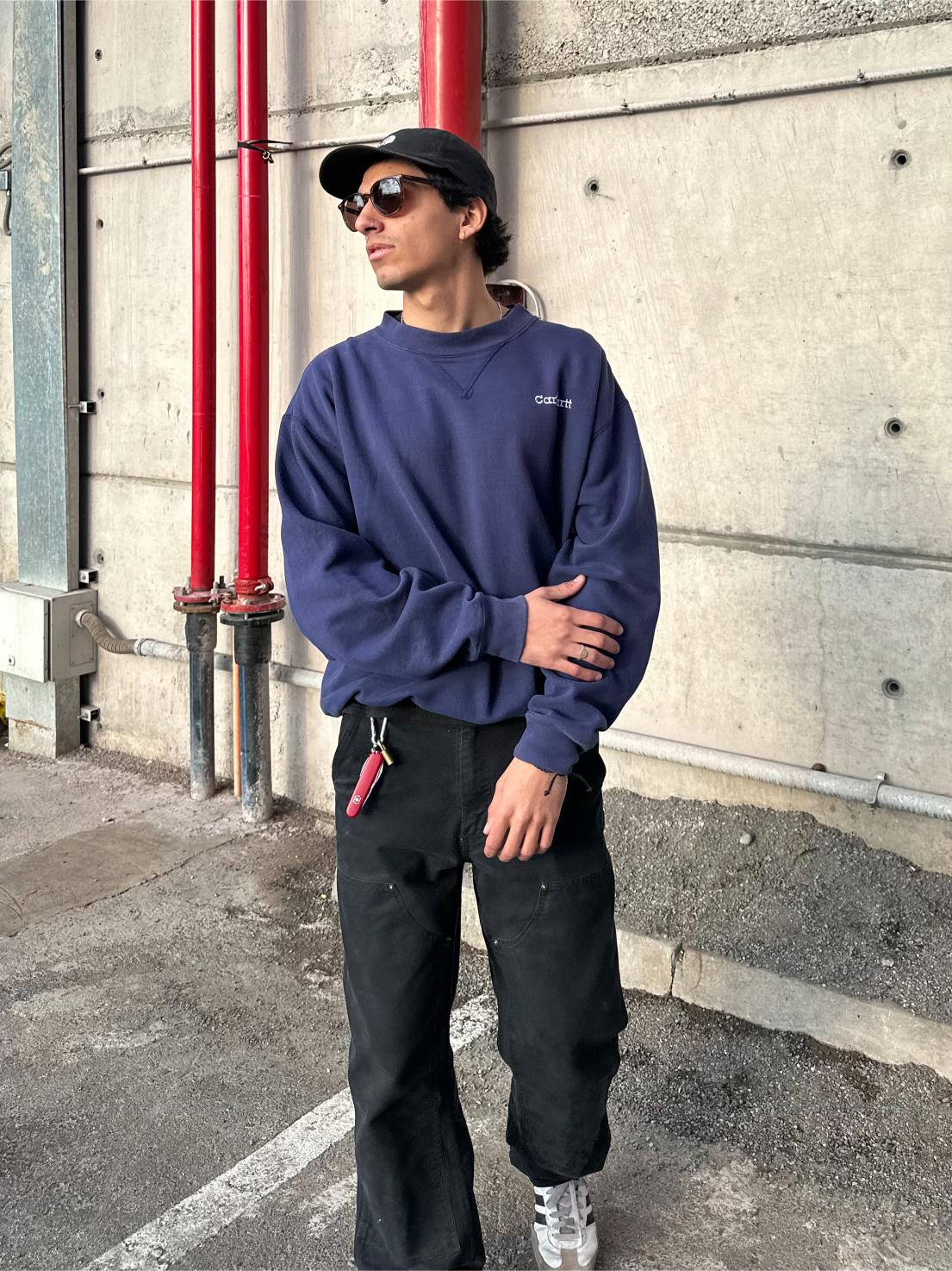 (XXL) Buzo Vintage Carhartt Azul "Imagotipo"